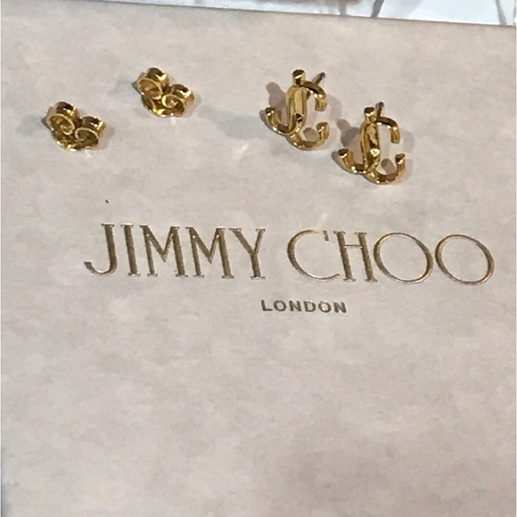 NIB Jimmy Choo Signature Logo Stud Earrings ✨🤩 - Picture 15 of 17